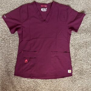 Carhartt Women's Short Sleeve V-Neck Top - Dark Purple